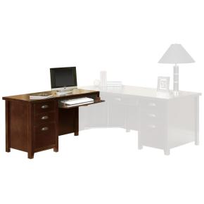 Left Hand Facing Keyboard Return for 68" Executive Desk in Burnt Umber Cherry