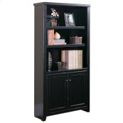 Bookcase with Lower Doors in Midnight Smoke Black
