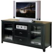 Tall Console for Flat Screen TVs in Midnight Smoke Black