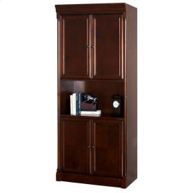 Four Door Bookcase in Cobblestone Cherry