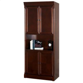 Four Door Bookcase in Cobblestone Cherry